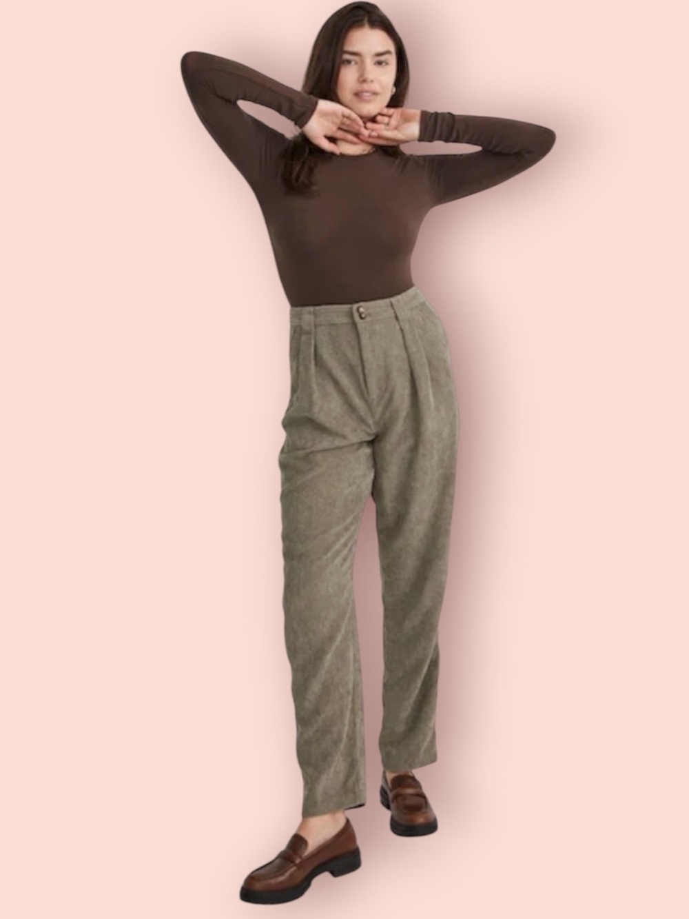 MADEWELL Corduroy High Rise Tapered Pants in Distant Surplus